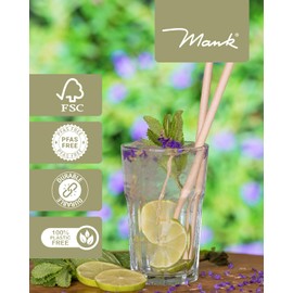 Mank Paper Straws, Paper Straws, Paper, Environmentally Friendly, Paper Straws, Robust and Versatile, Straws (250, Natural Brown, Diameter 6 mm / 20 cm)