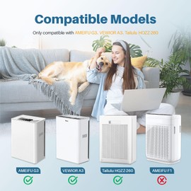 Fanulter 2 Pack G3 Air Purifier Replacement Filter for AMEIFU | Compatible with AMEIFU G3 Sferf-30 (FXAP2W) For VEWIOR A3 For Tailulu HQZZ-260, 3-IN-1 H13 True HEPA Air Cleaner Filter