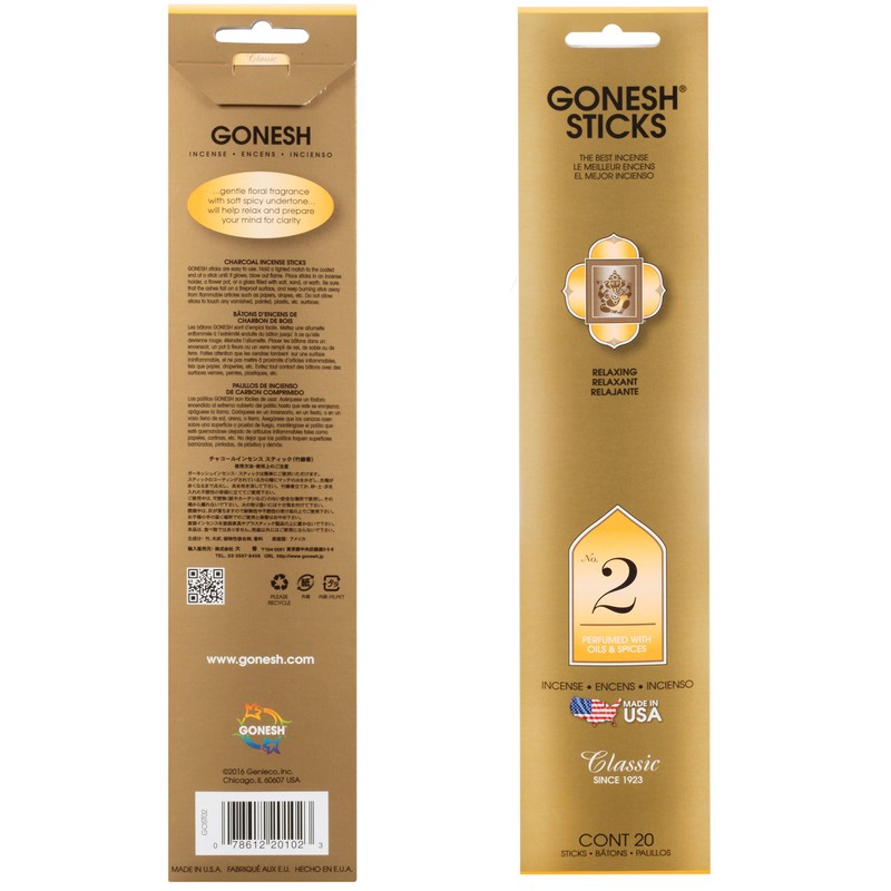 Gonesh Classic Collection 2 Incense (4 Pack), 80 Count