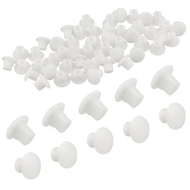 ZIUZI 50Pcs 3/16" Plastic Hole Plugs, Snap in Shelf Hole Plugs, White Drilling Cover Plugs for Cabinet Cupboard Shelves