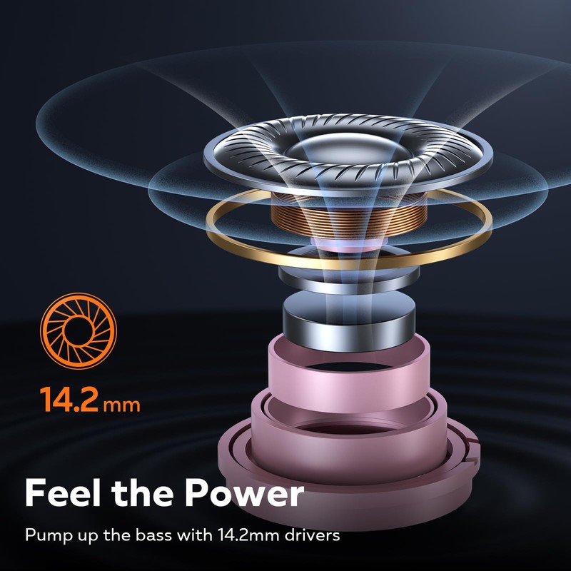 NUTSHELL NS18 Wireless Earbuds for Workouts, 12H Non-Stop Playback, Sweat-Resistant,