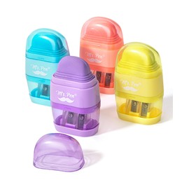 Mr. Pen- Pencil Sharpener & Eraser, 4 Pack, Colorful Erasers, 2 Sharpening Holes, Pencil Sharpeners Manual Pencil Sharpener