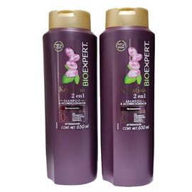 Bioexpert 2pk shampoo 2 en 1 restauración keratina 650 ml
