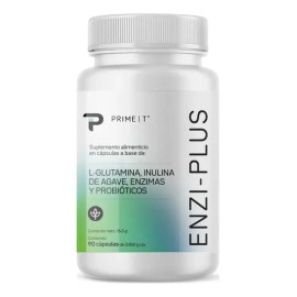 Enzimas digestivas, Probióticos y Prebióticos, 90 cáps ENZI-PLUS Primetech, 50 mg de Enzimas digestivas, 43 mg Probióticos, 200 mg de Inulina de agave