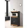 Hodedah Microwave Kitchen Cart, Black-Beech