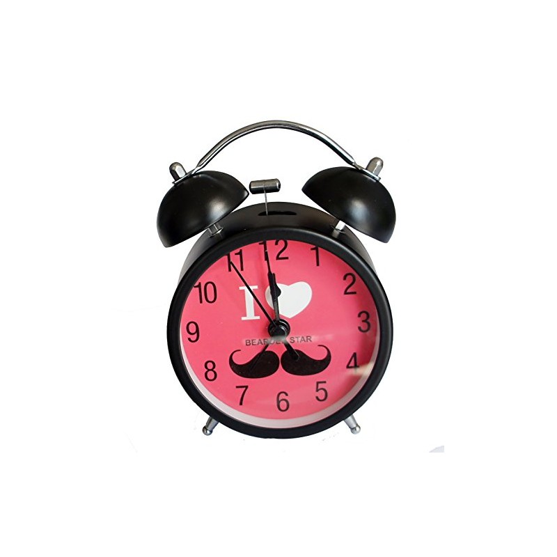 HAND ® "I Love Mustache Extremely Silent Metal Twin Bell