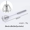 Digead Stainless Steel Egg Whisk, Hand Push Rotary Whisk Blender,