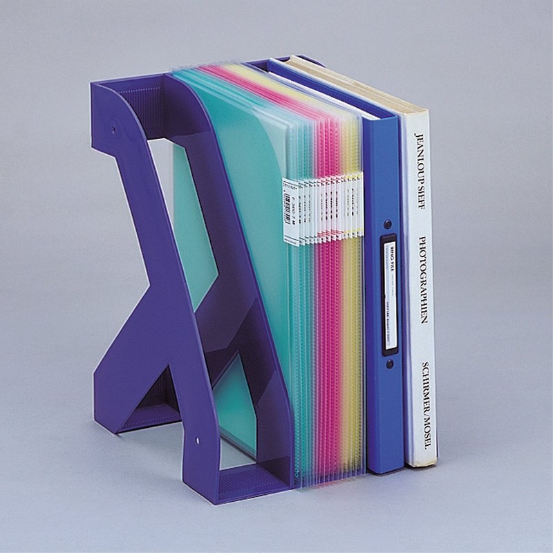 リヒトラブ ブックエンド ファイルスタンド A4 青 A3570-8