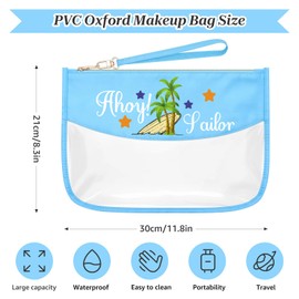 Sailor Gifts for Women Blue Makeup Bags with Zipper Boating Themed Decorations Cruise Ship Gifts Ideas Cosmetic Travel Bag Organizer Navy Sailor Birthday Vacation Present