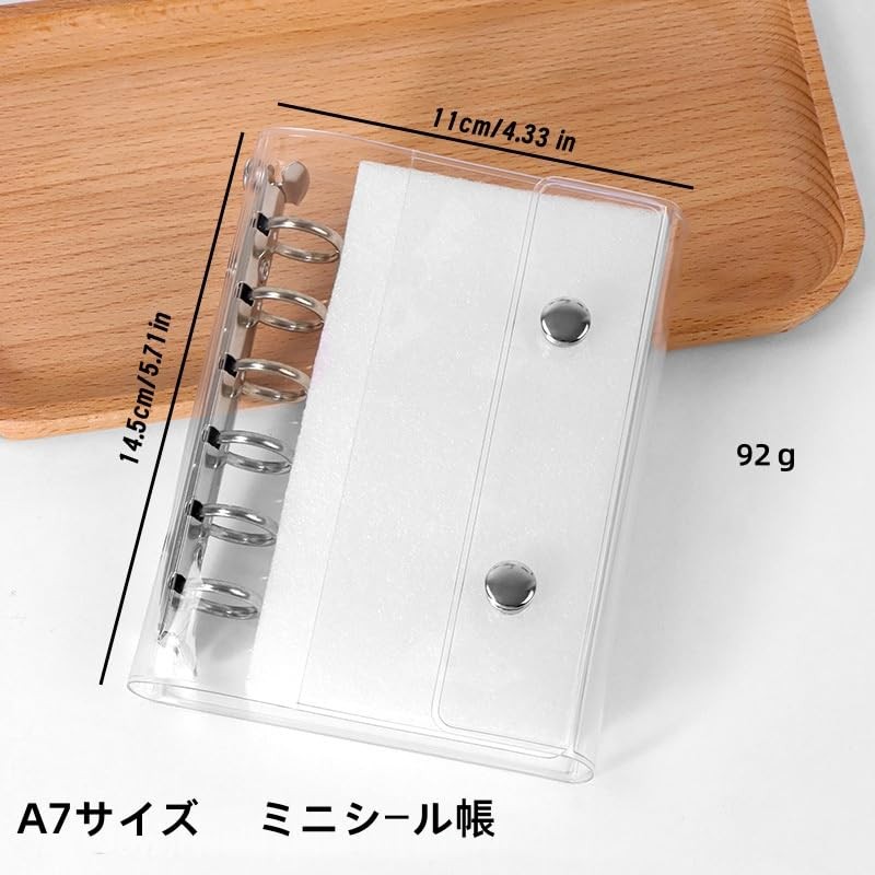 Sentyo Binder Notebook, A7, Mini Seal Pad, 10 Sheets, Transparent,