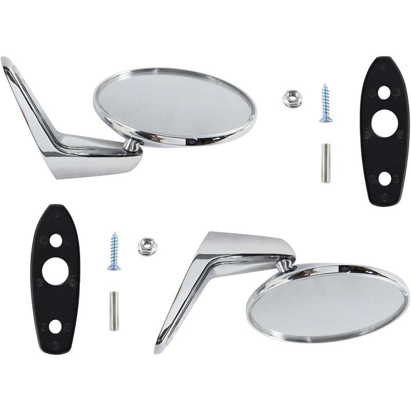 Prefer Warehouse Pair(2) Chrome Polished Outside Exterior Rearview Door Mirrors