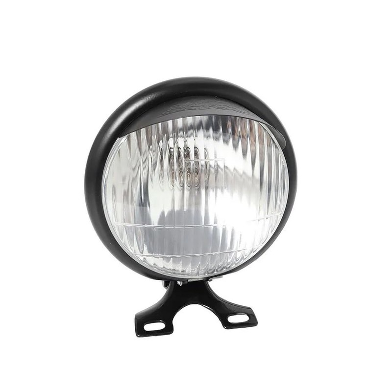 5.5" Motorcycle Headlight Front Round Visor Light Lamp Black/Chrome For
