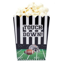 Chloe Elizabeth Sports Themed Mini Popcorn Favor Boxes for Birthdays, Sport Events, and Customized Parties - 20 Count (Football Party)