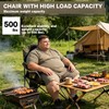 Heavy Duty Folding Camping Chair, 500LBS Capacity, Oversized Padded Outdoor