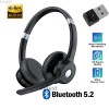 Wireless Trucker Bluetooth Headset Noise Cancelling Mic For Phones PC