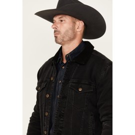 Cody James Men's Outlaw Sherpa Lined Denim Trucker Jacket - CJHO24O2-BLK X-