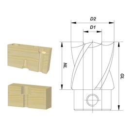 ENT Countersink for Wood Drills for Auger Bists HS Diameter (D) 12 mm, D2 25 mm, NL 16 mm, GL 25 mm