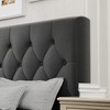 Full Size Platform Bed Frame with Upholstered Headboard, Button Tufted
