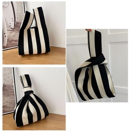 Bombinate Women's Knit Bag, Small Bag, Set of 2, Small Bag, Black