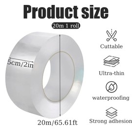 Huakaile Window Weather Sealing Tape 2IN x 66FT, Weatherproofing Draft Insulation Tape Stopper, Removable Window Sill Protector, Door Window Sealer for Winter Block Cold Air (1 Roll)