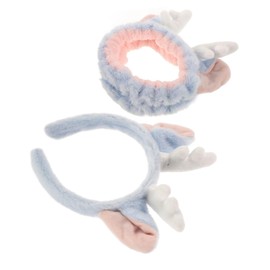 SAFIGLE 2pcs Plush Deer Ear Headband Women Soft Fuzzy Makeup Removal Headband with High Crown Design for Comfortable Facial Cleansing and Spa Use