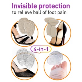 DOOXAS Ball of Foot Cushions for High Heels Shoes Metatarsal Pads for Women – Soft Gel Shoe Inserts Relieve Foot Pain – an Innovative Insoles Shape Design Adhesive Comfort (All in One Set)