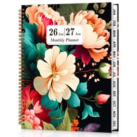 Monthly Planner 2026-2027 - Jan.2026 - Jun.2027, 9'' x 11'' 18 Months Academic Diary with Spiral Bound, A4 Monthly Daily Planner with Twin-Wire Binding for Office School and Home