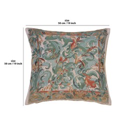 Charlotte Home Furnishings Decorative Pillow Covers for Couch 19x19 in Tapestry Throw Pillow Cover for Living Room Decor Aristoloches Light Floral Pillow Covers European Soft Cotton Jacquard Woven