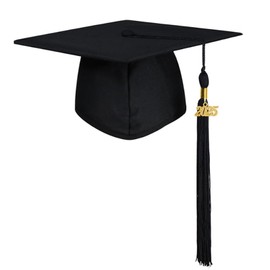 AHEJIOO Graduation Hat with 2025 Tassel - Adjustable Graduation Hat Bachelor Gift Graduation Hat in Black