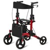 Rollator Walker for Seniors, Folding Rolling Aluminum Walker with 10