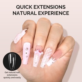 MelodySusie Long Coffin X Nail Tips - 300Pcs Clear Acrylic, Half Matte Full Cover Press on Nails for DIY Extension & Salon Use,15 Sizes Pre-Shaped for Long-Lasting Manicure