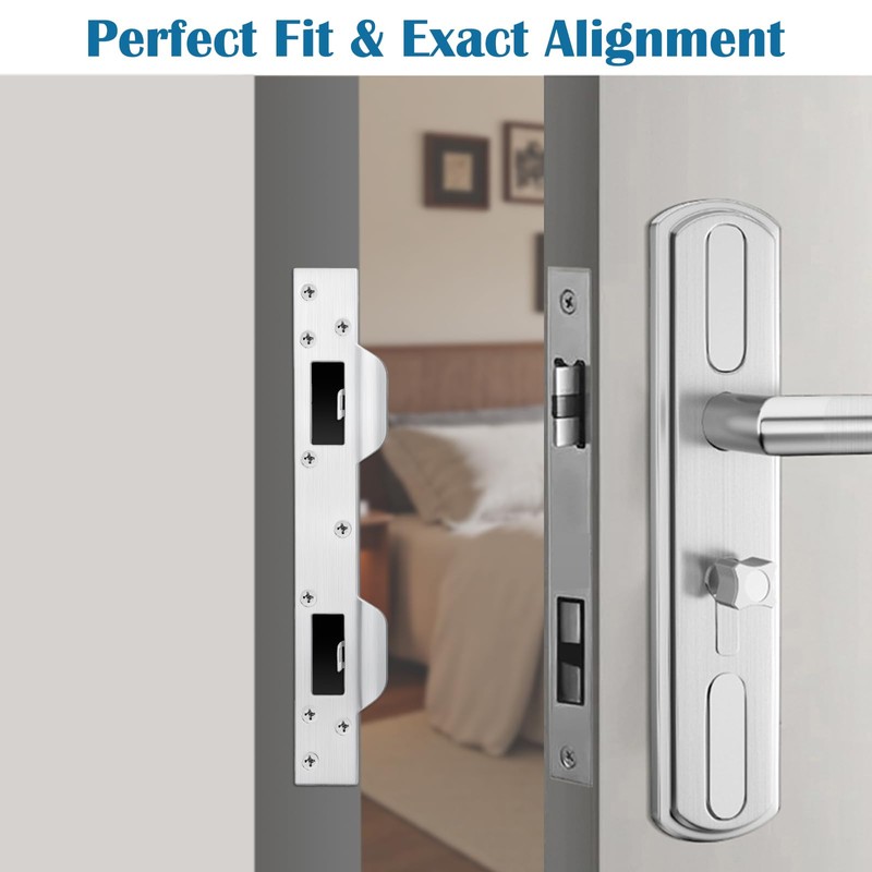 weiwei Double Holes Door Strike Plate, Metal Door Latch Plate