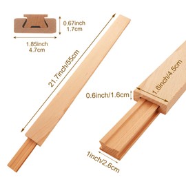 STARVAST 4 Pcs Wood Drawer Slides, 22 inch Wooden Drawer Slides Bottom Mount, Classic Wood Center Guide Track, Drawer Glides Rails Replacement Part