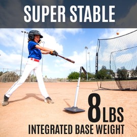 QUICKPLAY PRO Baseball Tee | Super Stable 8lb Weighted Base & Replaceable Tee Top | Pro-Grade Baseball Softball Portable Batting Tee