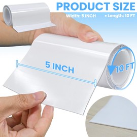 Waterproof Repair Seal Tape for Fabric, Plastic, Awning, RV Underbelly, Tarp, Tent, Sail and Boat Cover Outdoor Repair Patch, Heavy Duty,5 Inch x 10FT White