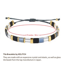 KELITCH Women Tila Friendship Bracelet Handmade Adjustable Colorful Beaded String Bracelet