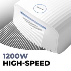 Bertreno Commercial Hand Dryer Bathroom 110V Compact Electric Hand Dryers for Bathrooms Commercial High Speed Plug in Hand Dryers Home LED Work Light and Low Noise White