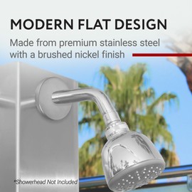 IMPRESA 2 Pack Brushed Nickel Showerhead Escutcheon Plate Set - Extra Large 4" Shower Arm Flange to Cover up Miss Cuts - Shower Remodeling Plate for a TimelessTouch-Easy Install Plumbing Cover Plates
