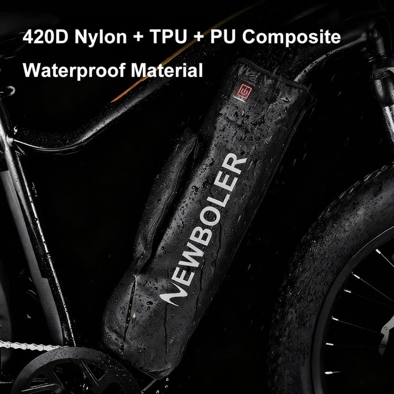 INLETTER 2-in-1 Waterproof E-Bike Battery Cover with Removable Heating Pad