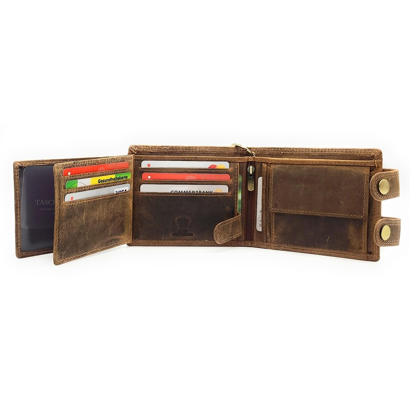 Lemasi Biker Wallet with Chain RFID Protection Hunter Leather Wallet