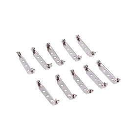 50Pcs Silver Tone Pin Long Back Clasp Bar Pins Brooches Badges Clasp Pin for Handicraft 32mm (3 Holes)