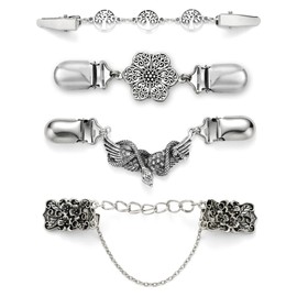 YunZh Sweater Clips Retro Cardigan Clip Shawl Clips Dresses Cinch Clip for Women Girls, 4PCS