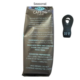 CAFE Olé by H‑E‑B Medium Roast Pumpkin Spice Ground Coffee (2Pack) bundle With 1HappyTasty Magnetic Bag Clip Food Color May Vary