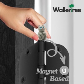 Cat Hinge Heads Decorative Topper Set of 6 - Cute Kittens with Blue Eyes Hinge Topper Magnets - Animals Hinge Caps for Door Decoration