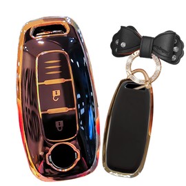 TECART Key Case Cover Fit for Nissan Ariya Pathfinder Kicks X-Trail Rogue 2023 TPU Key Fob Cover Keychain Key Shell Key Box Holder Accessories Protector A/B buttons, A Button-black, 3 button