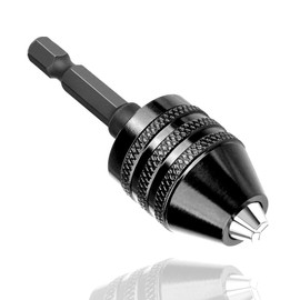 Bestgle 0.5mm - 3mm 1/4 inch Hex Shank Keyless Drill Chuck Conversion Tool Quick Change Adapter Converter