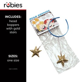 Bristol Novelty GJ275 Head Boppers Gold Stars Costume Accessory, Unisex-Adult, Multi-Colour, One Size