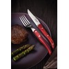Tramontina Churrasco Paisano Steak Cutlery Set, Red Stainless Steel/Pine