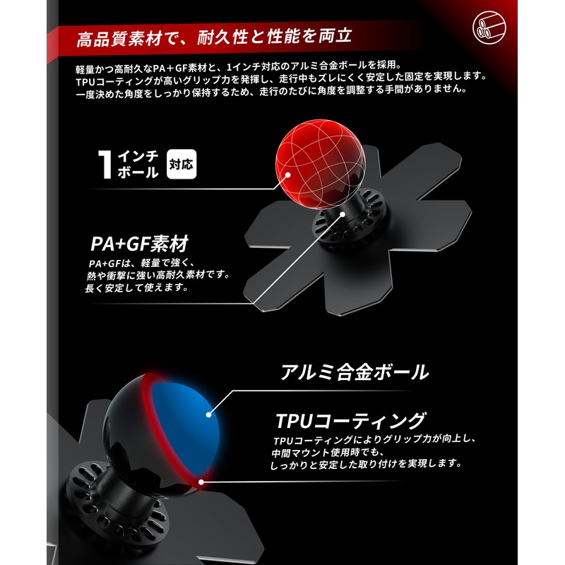 Kaedear KDR-R24 1-Inch Ball, Double-Sided Tape, Base Mount, Flower Shape,
