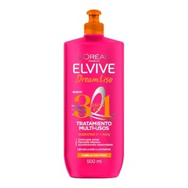 L'Oreal Paris, Dream Liso Crema Para Peinar, Efecto Keratina Anti Frizz Hasta Por 72H, Resistente A La Humedad, Cabello Liso Y Suave, 500Ml